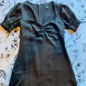 Womens satin black skater dress. Size Small